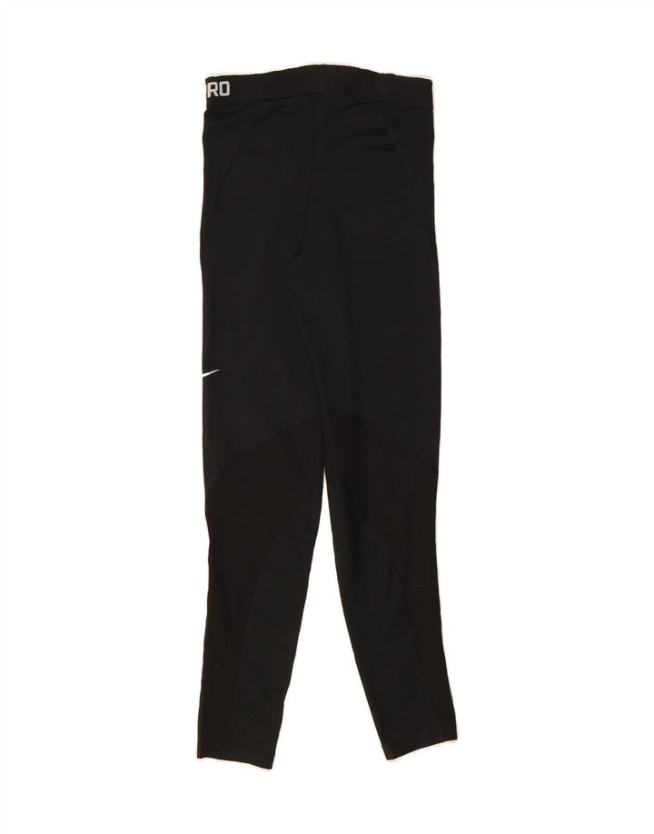 NIKE Womens Graphic Leggings UK 8 Small Black Polyester Vintage Nike and Second-Hand Nike from Messina Hembry 