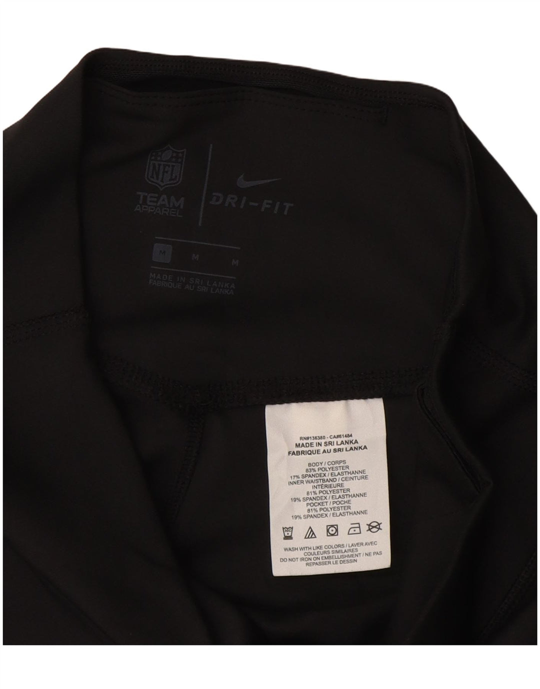 NIKE Womens Green Bay Packers Leggings UK 12 Medium Black Colourblock