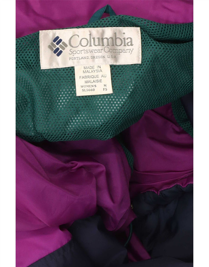Columbia Damen-Regenjacke mit Kapuze, übergroß, UK 14, mittelgrün, Farbblock
