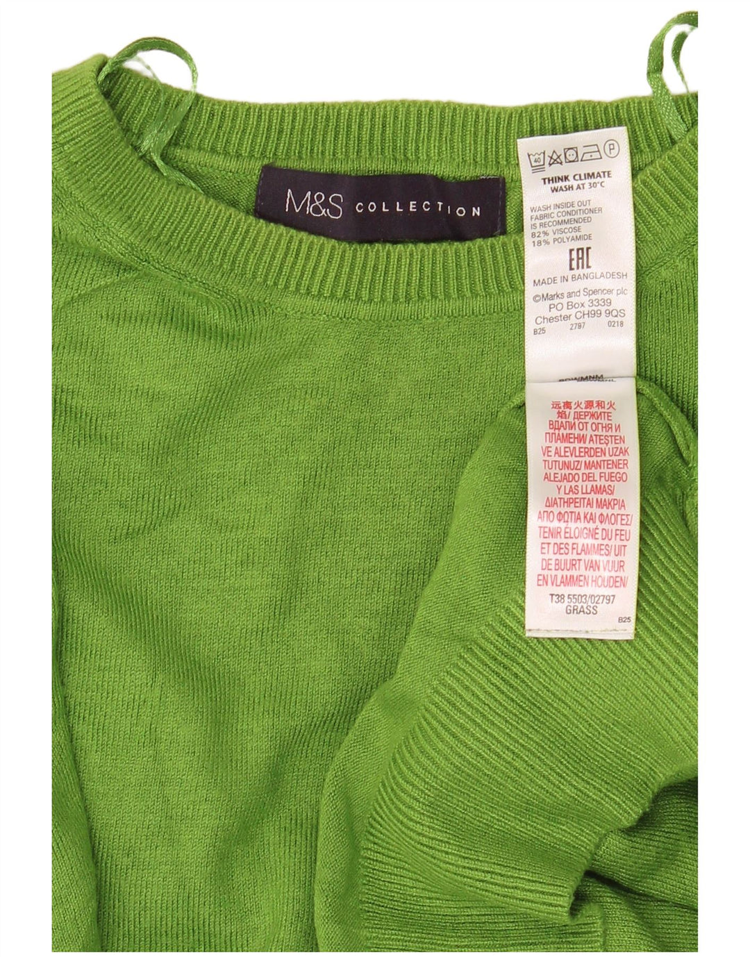 Marks & Spencer Damen-Pullover mit Rundhalsausschnitt, Gr. 14, Mittelgrün