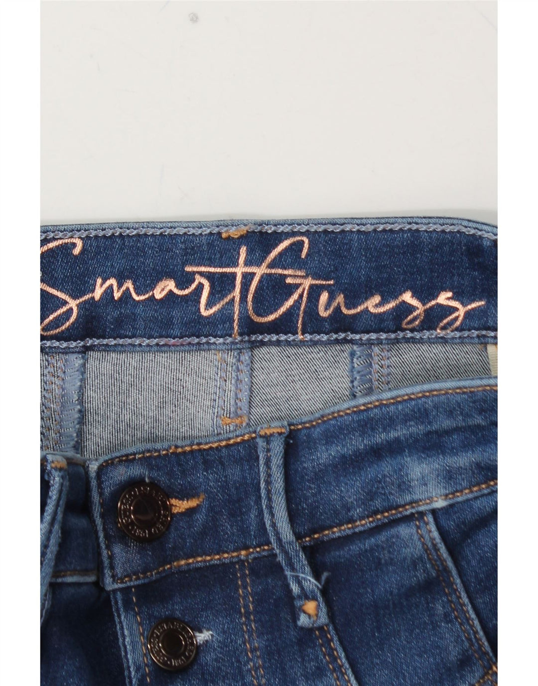 GUESS Damen High Rise Skinny Jeans W24 L28 Blau