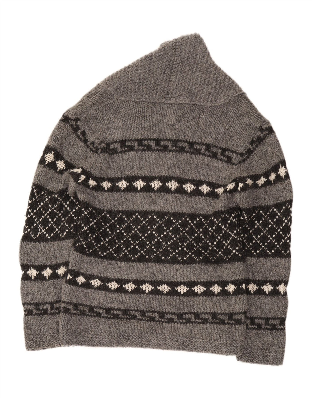 Zara Herren-Cardigan-Pullover Mittelgrau Geometrisch