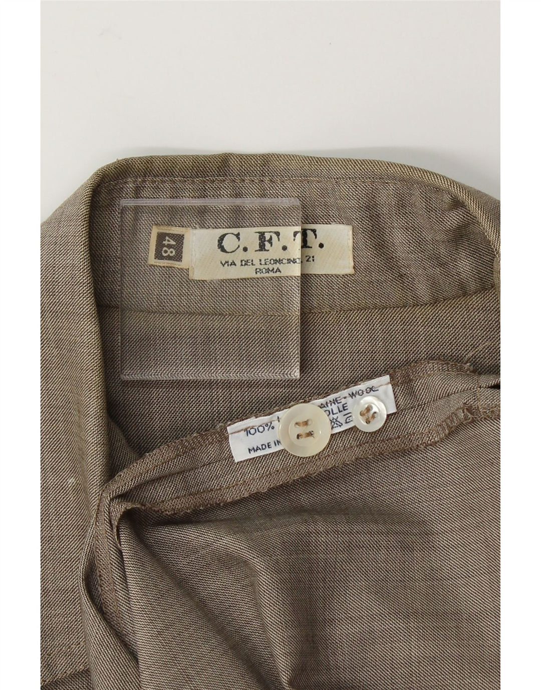 VINTAGE Womens Longline Shirt IT 48 XL Grey Virgin Wool Vintage Vintage and Second-Hand Vintage from Messina Hembry 