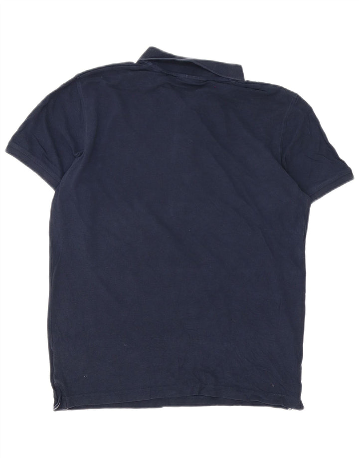 Gant Herren-Poloshirt aus mittelblauer, marineblauer Baumwolle