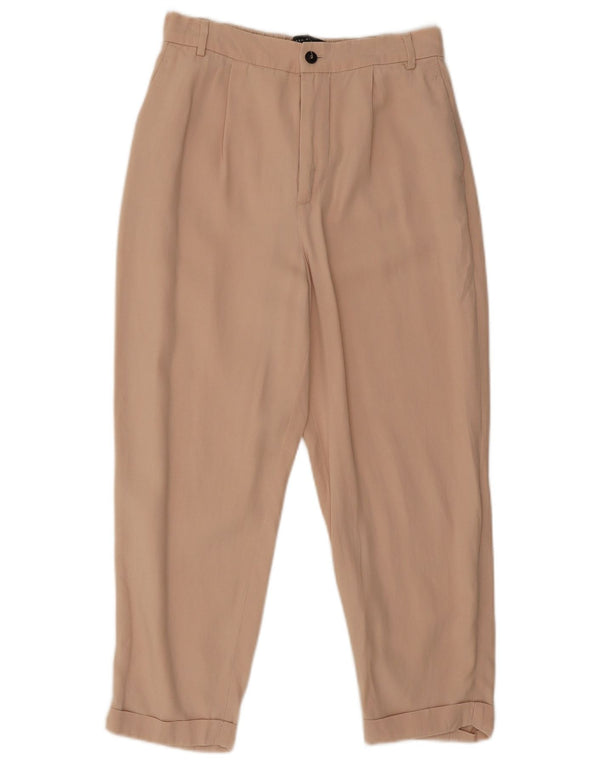 Zara Damen-Capri-Hose mit hoher Taille, klein, W26, L22, rosa Lyocell