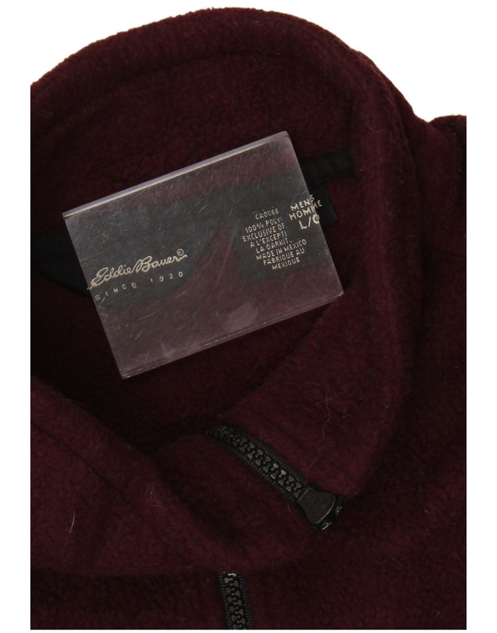 Eddie Bauer Herren-Fleecepullover mit Reißverschluss am Hals, großes Burgunderrot, Polyester