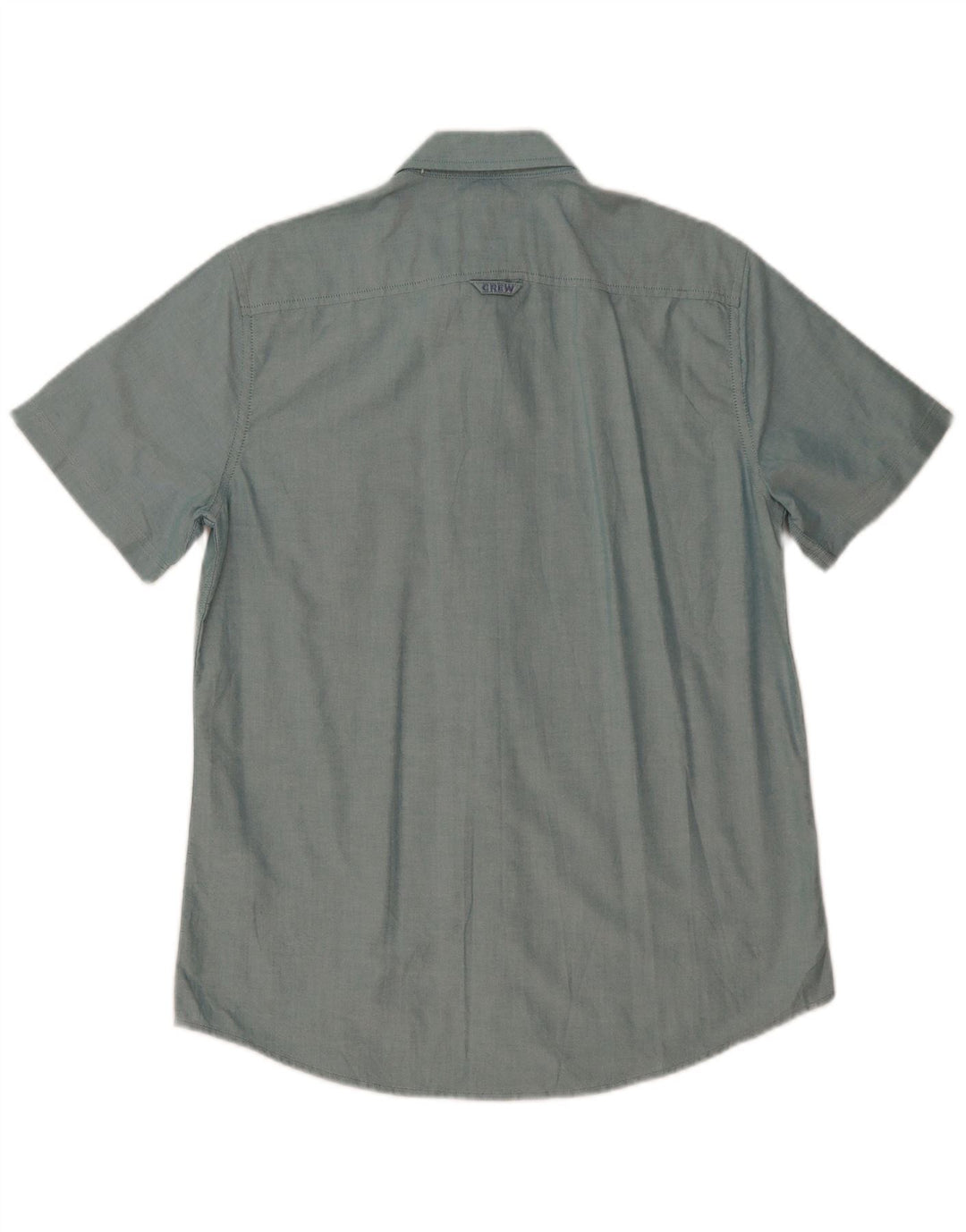 Crew Clothing Herren-Kurzarmhemd aus mittelblauer Baumwolle