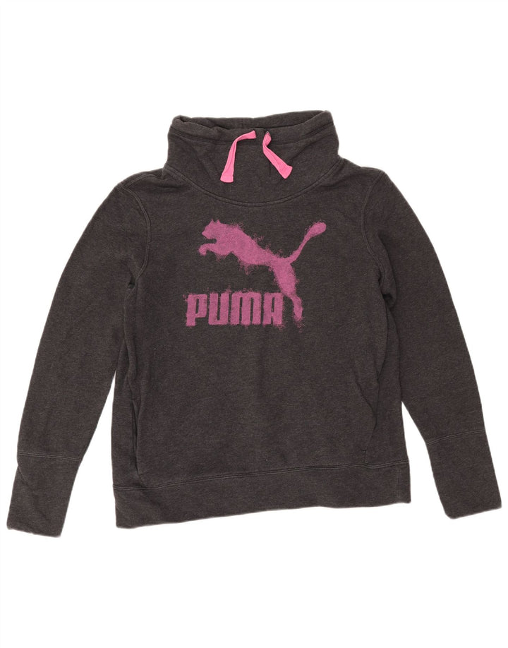 PUMA Damen Graphic Sweatshirt Pullover UK 14 Large Grau