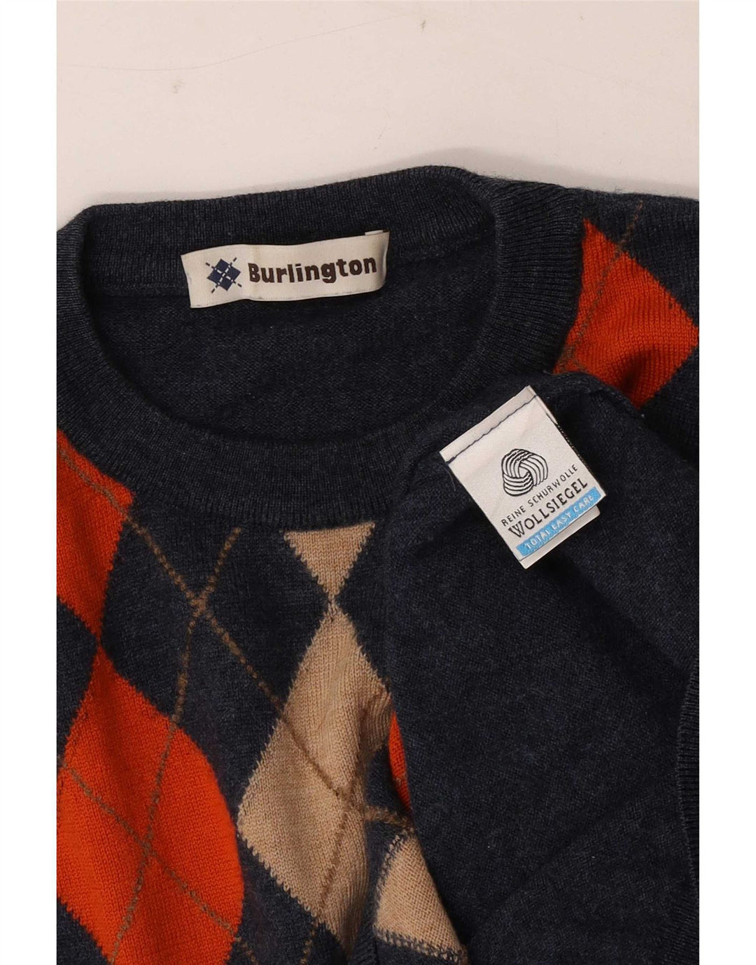 Burlington Herren-Pullover mit Rundhalsausschnitt, Größe 48, mittleres Marineblau