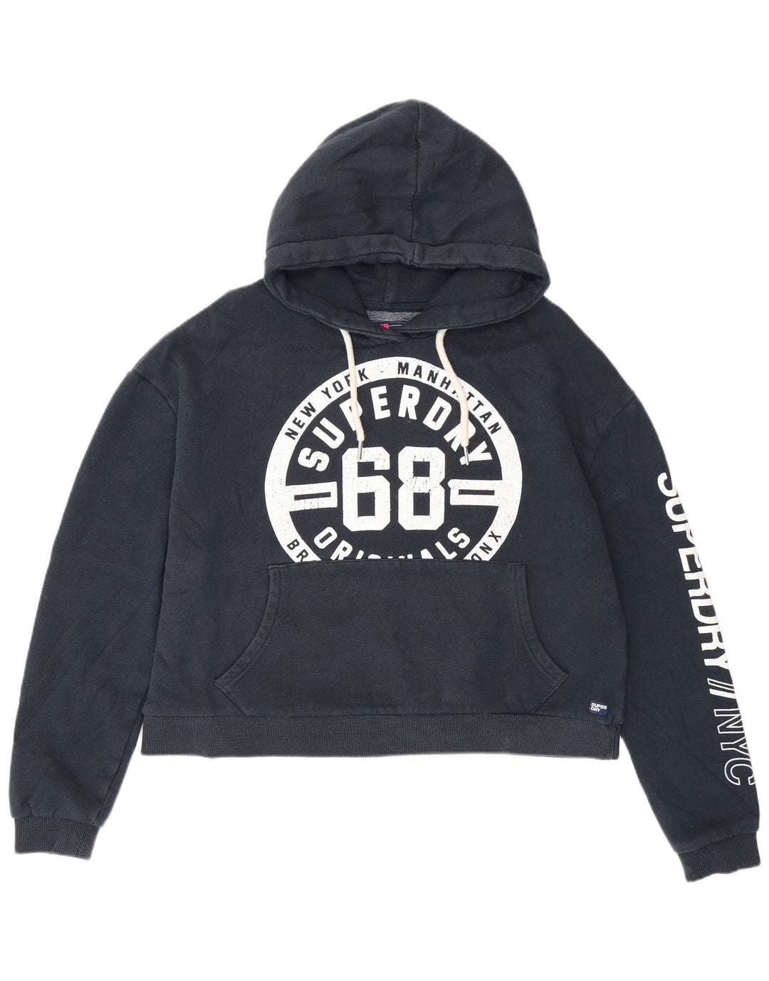 Superdry Damen-Kapuzenpullover mit Grafik-Übergröße, Gr. 14, mittleres Marineblau