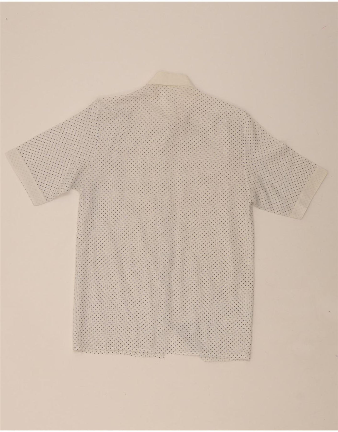 VINTAGE Womens Short Sleeve Shirt UK 12 Medium White Polka Dot Vintage Vintage and Second-Hand Vintage from Messina Hembry 