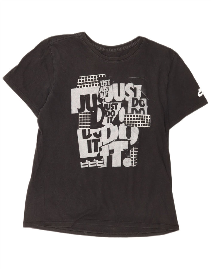 Nike Herren Athletic Cut Graphic T-Shirt-Oberteil aus mittelschwarzer Baumwolle