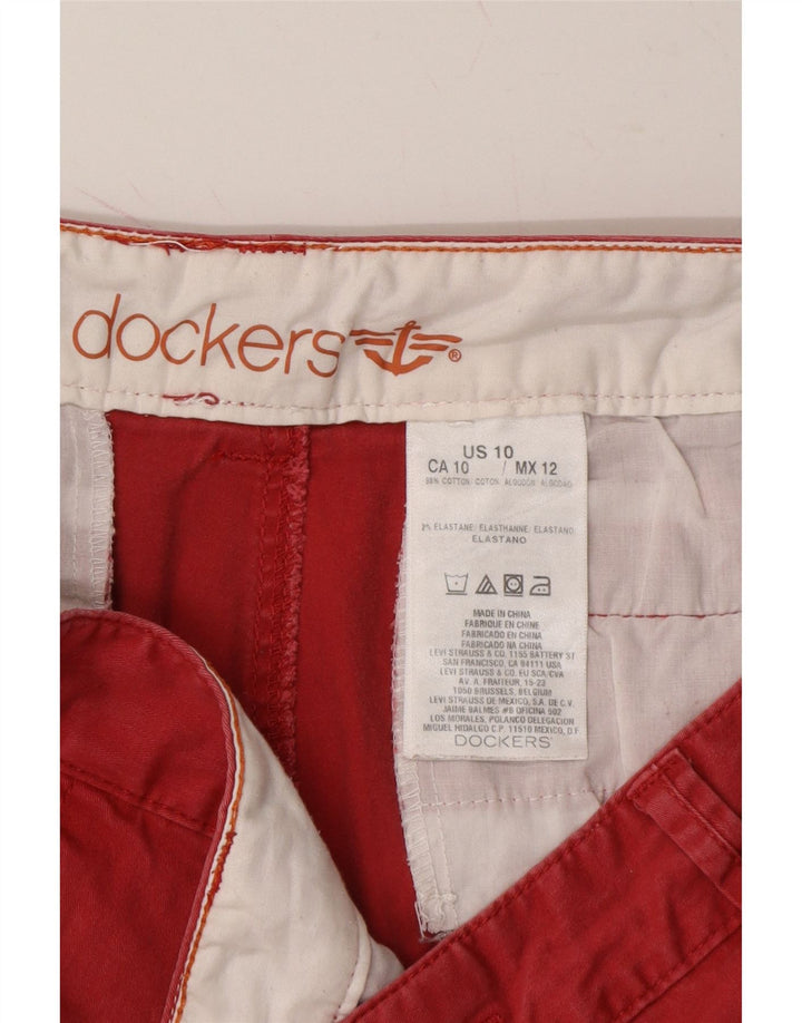 DOCKERS Womens Chino Shorts US 10 Large W32 Red Cotton Vintage Dockers and Second-Hand Dockers from Messina Hembry 