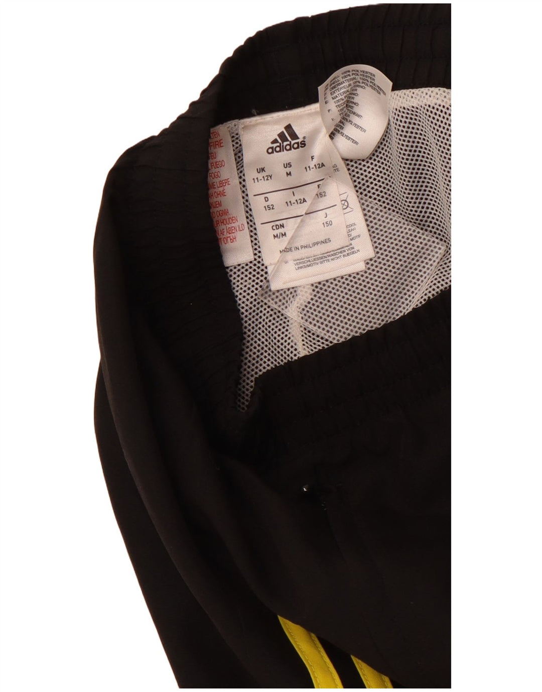 ADIDAS Jungen-Trainingshose, Jogginghose, 11–12 Jahre, schwarzes Polyester