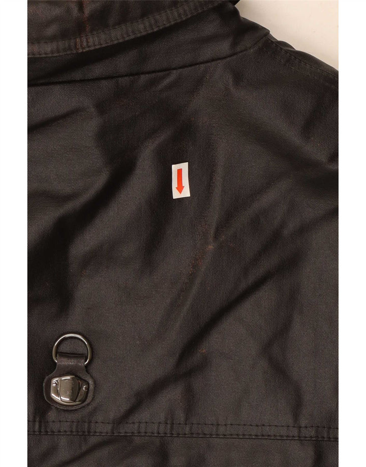 Piero Guidi Herren-Utility-Jacke UK 40 Große schwarze Baumwolle