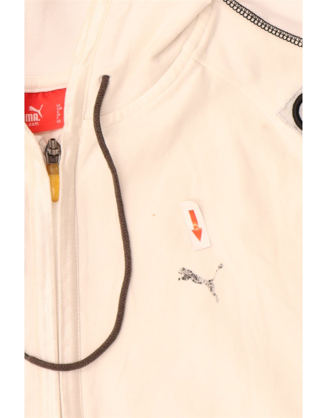 Puma Damen Crop Zip Hoodie Pullover UK 12 Mittelweiß