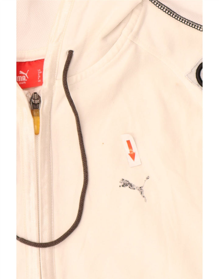 Puma Damen Crop Zip Hoodie Pullover UK 12 Mittelweiß