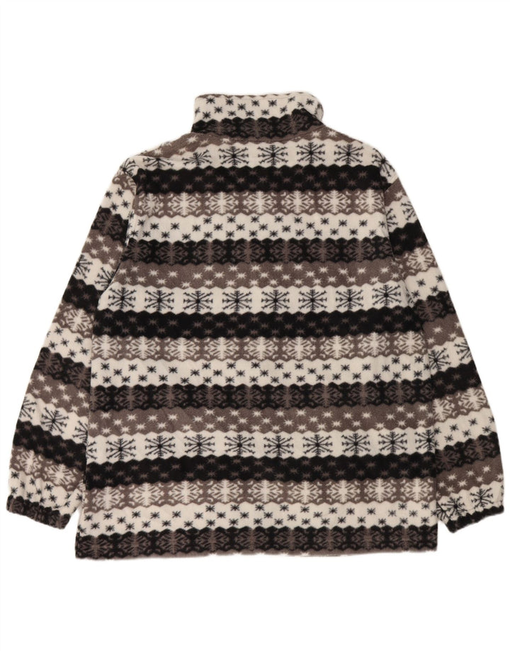 VINTAGE Herren Fleecejacke UK 44 2XL Grau Fair Isle