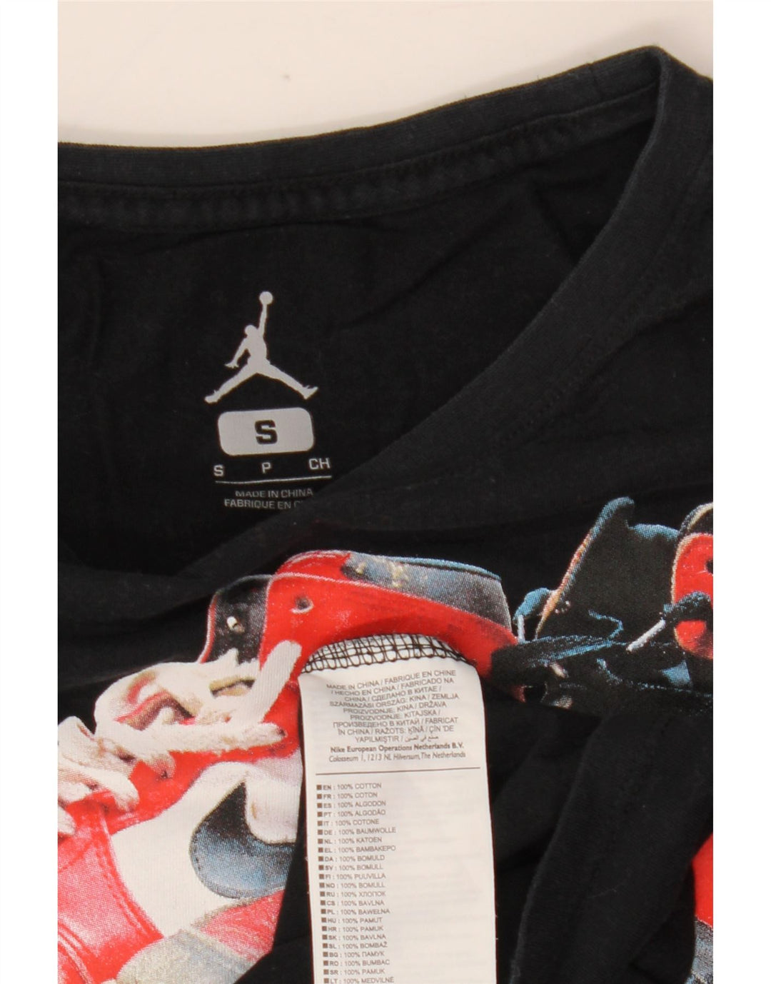 Jordan Herren Graphic Top Langarm Small Schwarz Baumwolle