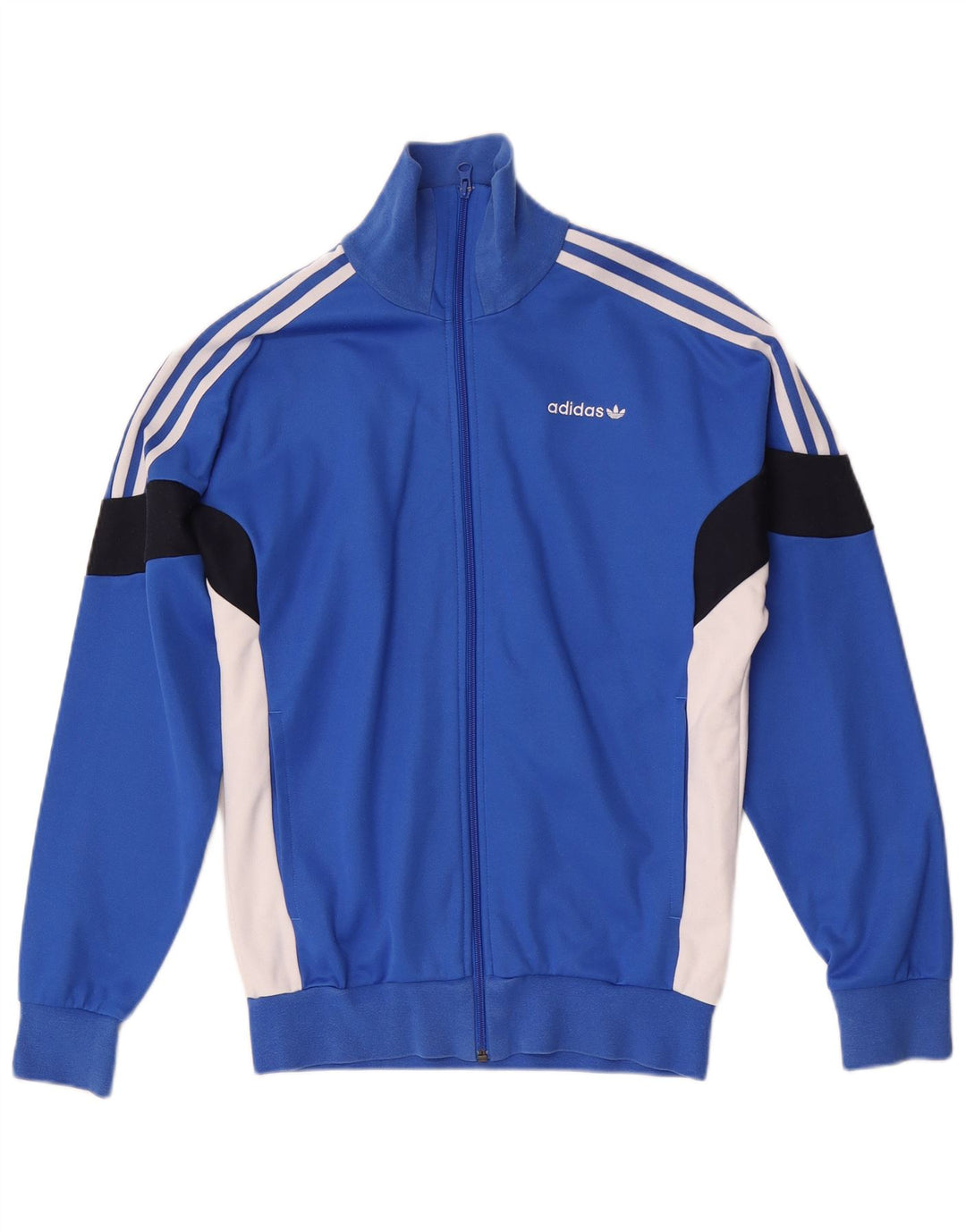 Adidas Herren-Trainingsanzug-Top-Jacke, kleine blaue Colourblock-Baumwolle