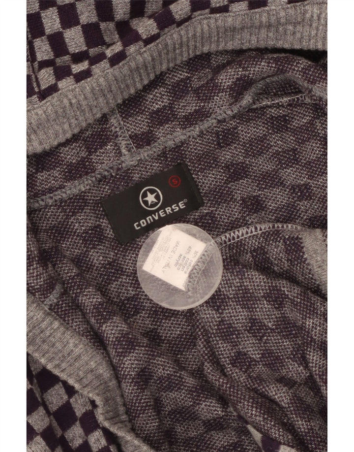 Converse Damen-Pullover mit Kapuze, Gr. 10, klein, lila, geometrische Wolle