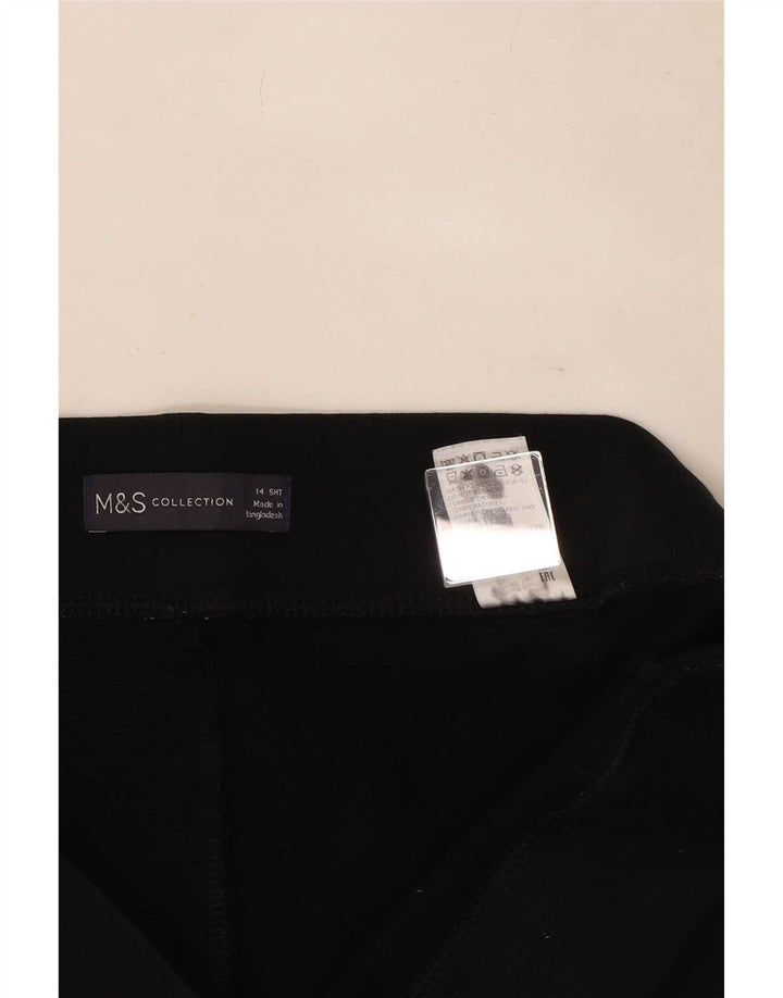 Marks & Spencer Damen Leggings UK 14 Große schwarze Baumwolle