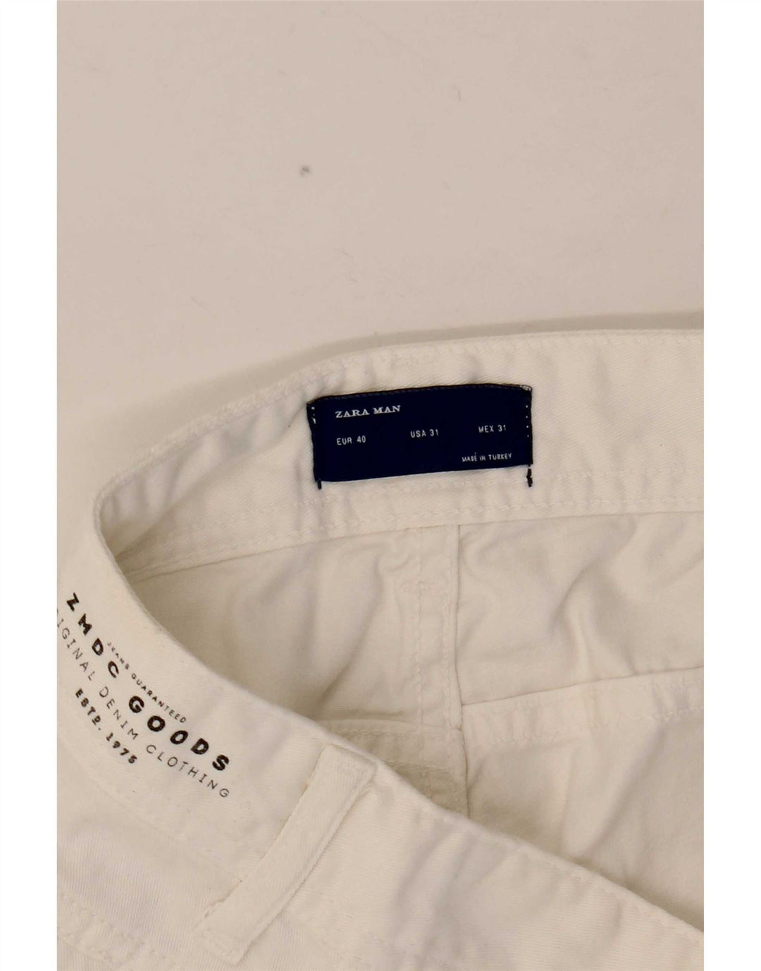Zara Herren Slim Jeans EU 40 Medium W31 L30 Weiße Baumwolle
