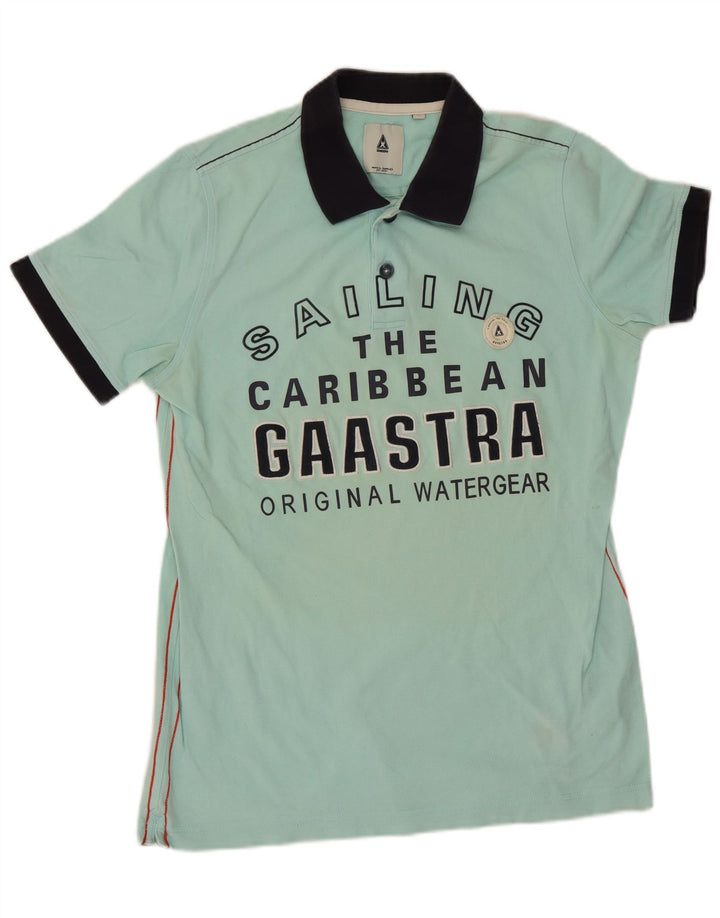 Gaastra Herren-Poloshirt mit Grafik, Mittelblau, Colourblock-Baumwolle