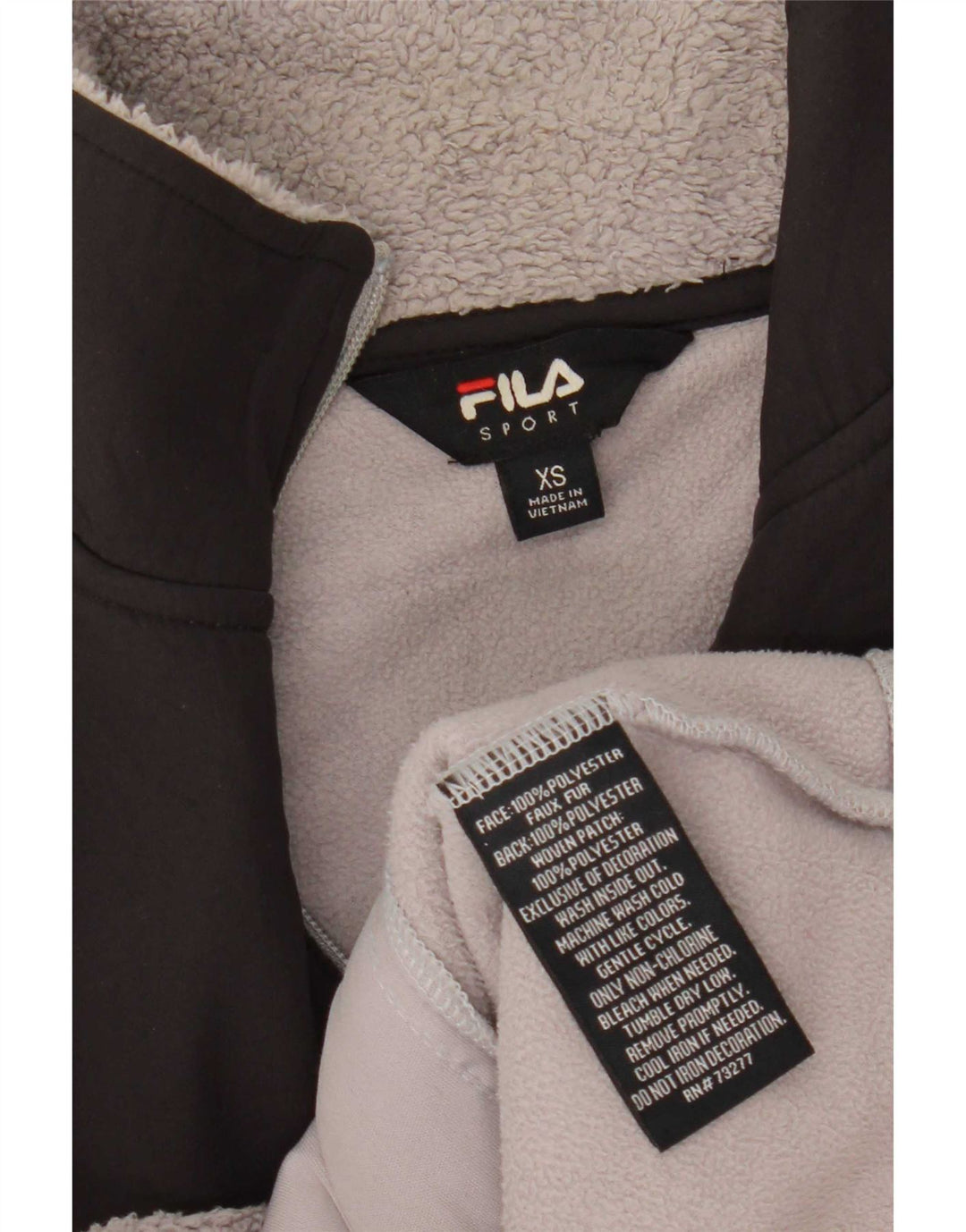 Fila Damen Fleecejacke UK 6 XS Graues Colourblock-Polyester