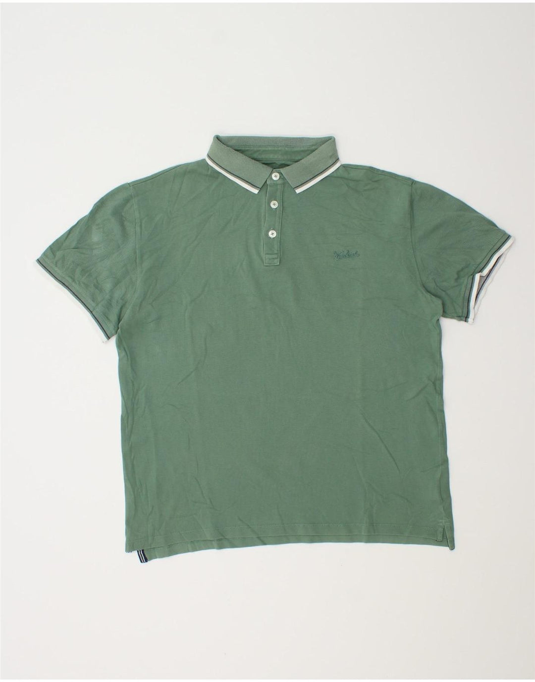 Woolrich Herren-Poloshirt aus mittelgrüner Baumwolle