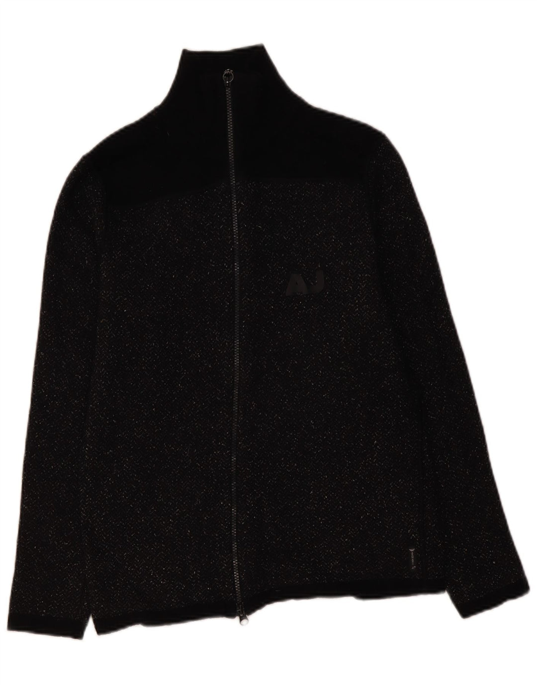 Armani Jeans Damen Strickjacke Pullover UK 10 Kleiner schwarzer Chevron
