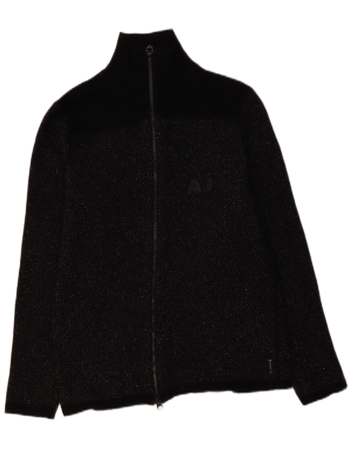 Armani Jeans Damen Strickjacke Pullover UK 10 Kleiner schwarzer Chevron