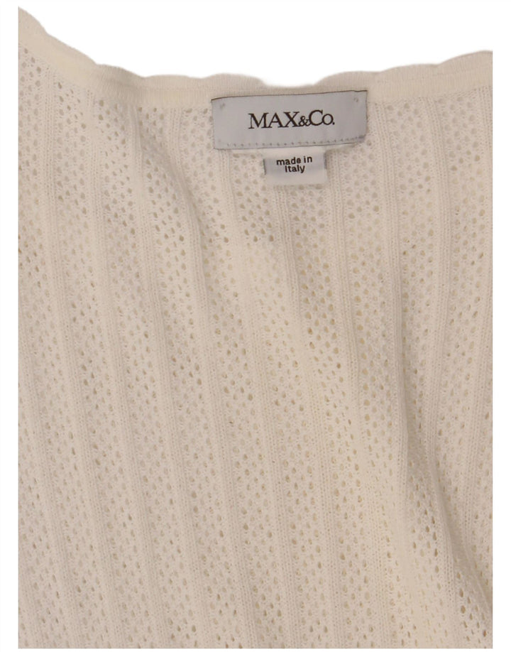 Max & Co. Durchsichtiges Häkelkleid in A-Linie für Damen, Gr. 10, Größe S, Weiß