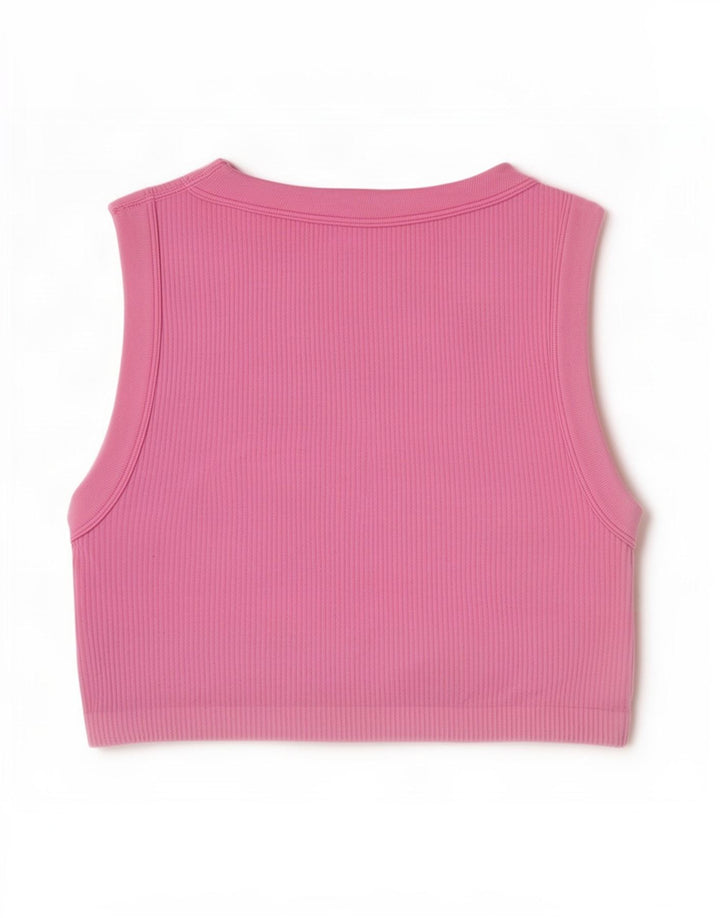 Zara Damen Crop Vest Top UK 12 Mittelrosa