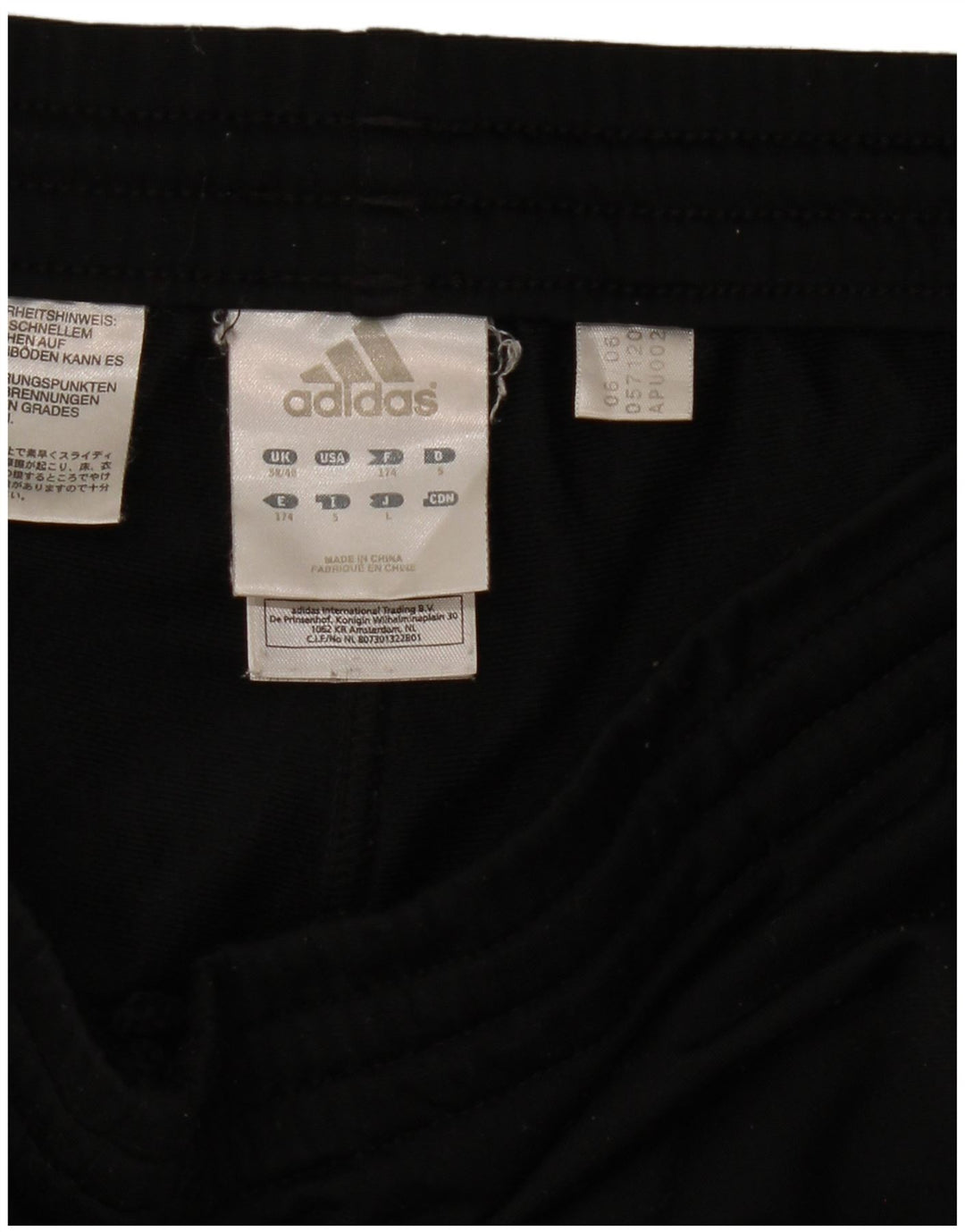 ADIDAS Herren Trainingshose Jogger UK 38/40 Medium Schwarz Polyester
