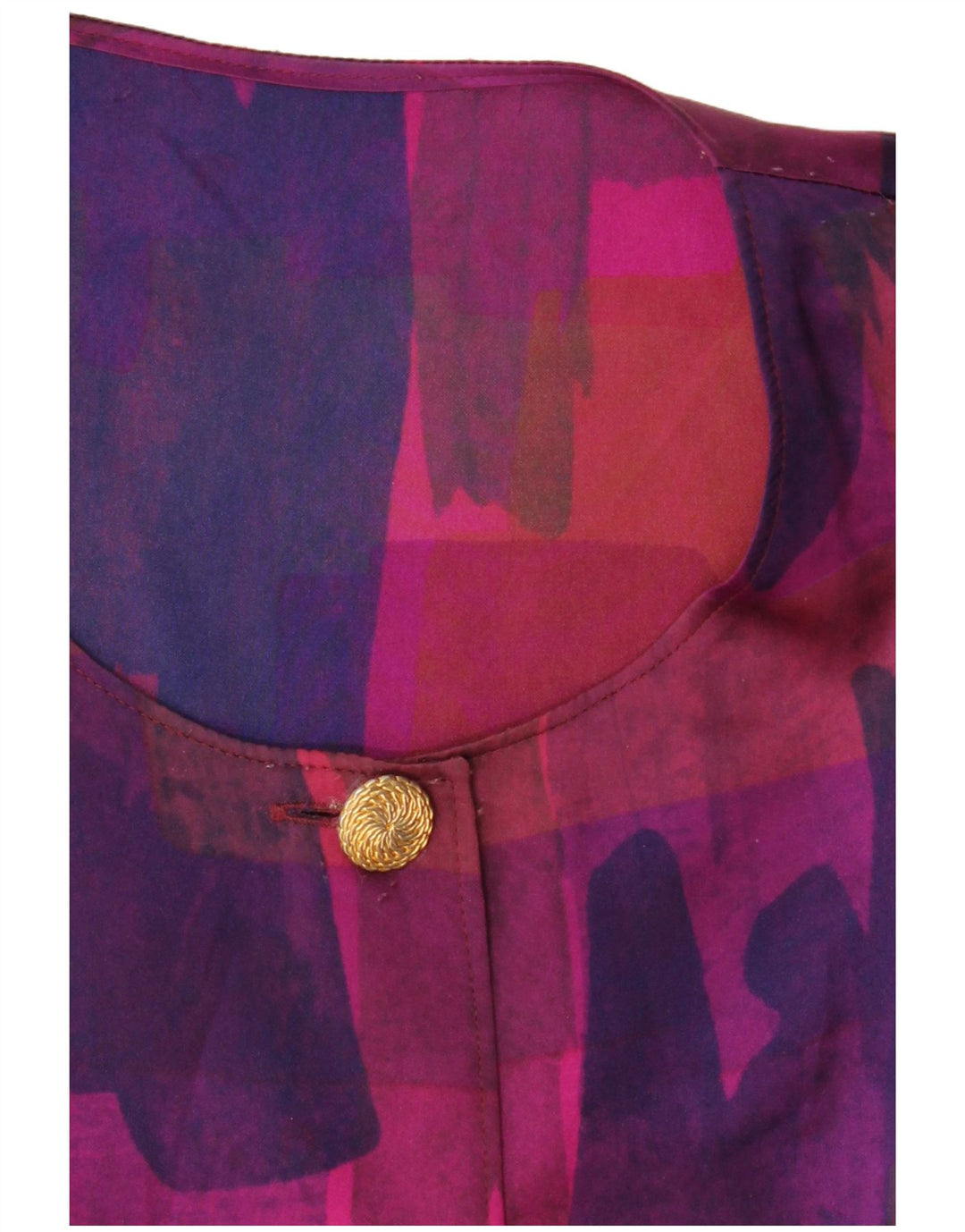 VINTAGE Damen-Hemdbluse mit abstraktem Muster, 3/4-Ärmel, UK 18 XL, Lila