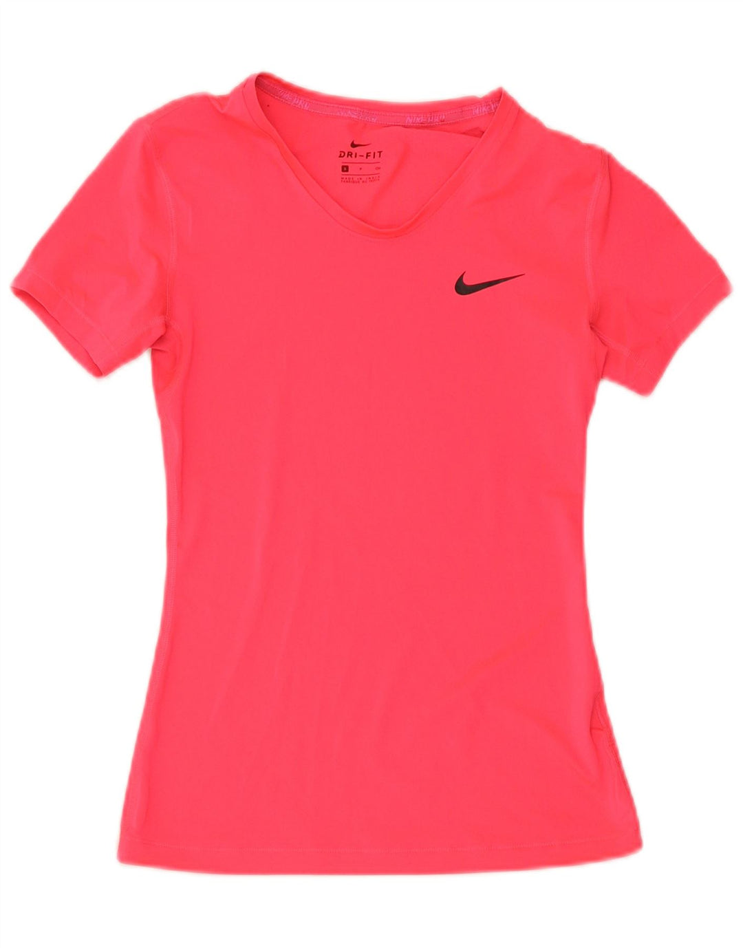 Nike Damen Dri Fit T-Shirt Top UK 8 Small Pink