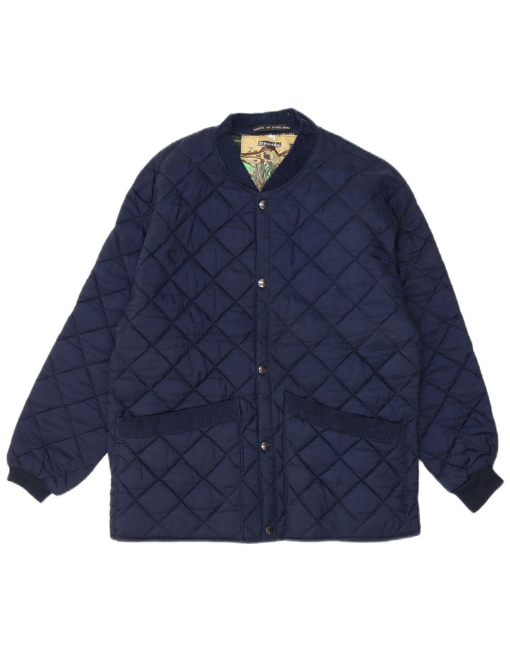 VINTAGE Herren Steppjacke UK 34 XS Marineblau