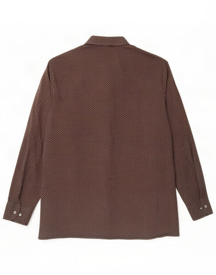 Vintage Herrenhemd mittelbraun geometrisch