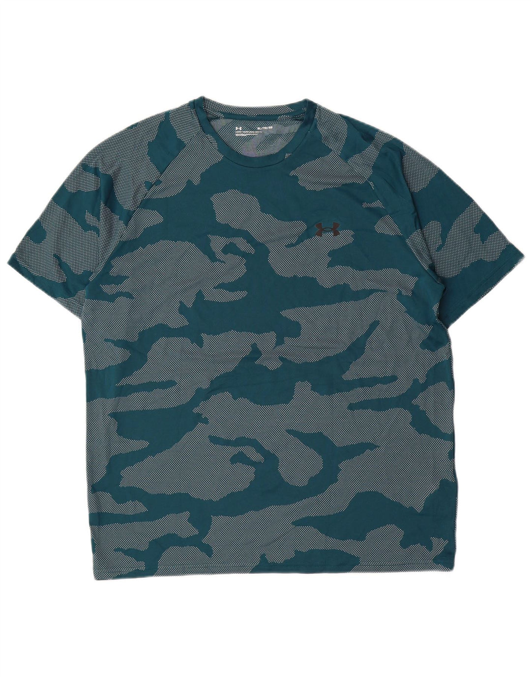 UNDER ARMOUR Mens T-Shirt Top XL Green Camouflage Polyester