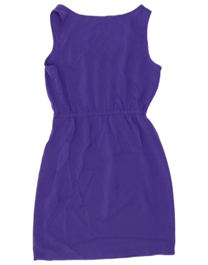 Calvin Klein Damen Ärmelloses Etuikleid US 6 Medium Lila Polyester