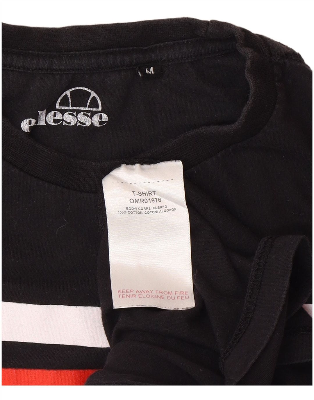 Ellesse Herren-Grafik-T-Shirt-Oberteil aus mittelschwarzer Colourblock-Baumwolle