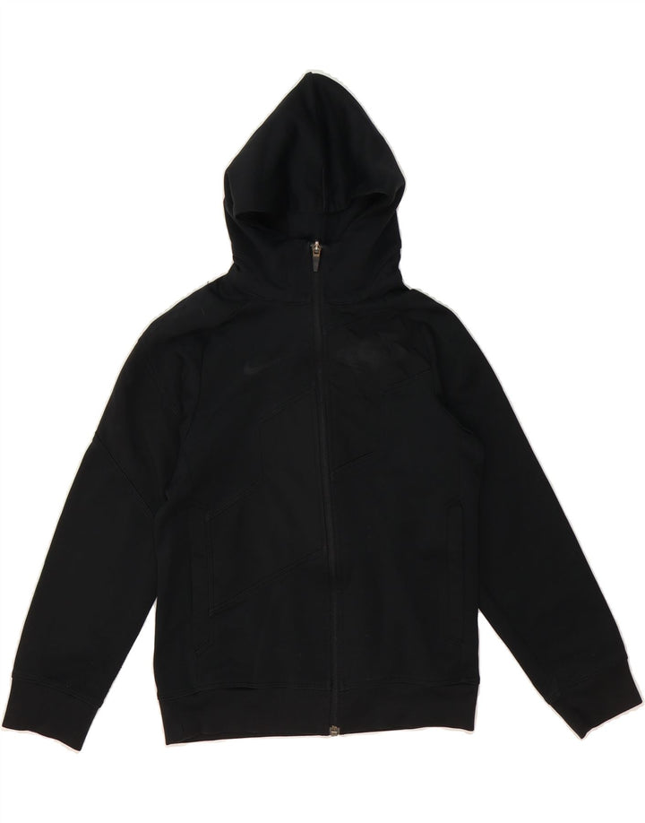 NIKE Boys Zip Hoodie Sweater 8-9 Years Small Black Polyester Vintage Nike and Second-Hand Nike from Messina Hembry 