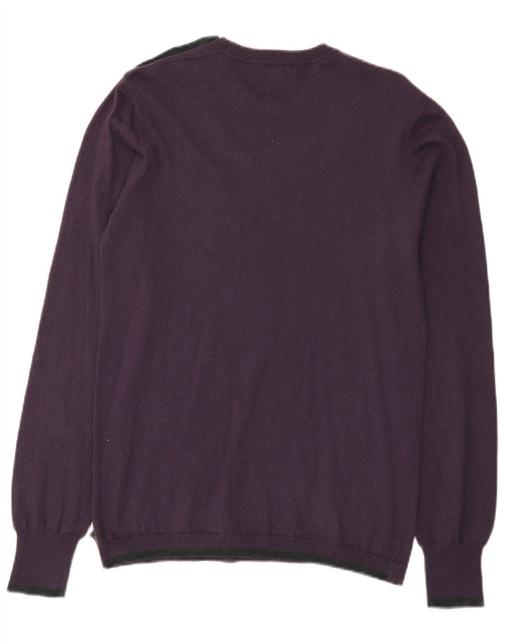 Paul Smith Herren-Pullover mit Rundhalsausschnitt, Größe S, Lila, Baumwolle