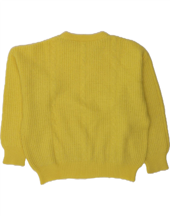 VINTAGE Womens Oversized Crew Neck Jumper Sweater UK 16 Large Yellow Vintage Vintage and Second-Hand Vintage from Messina Hembry 