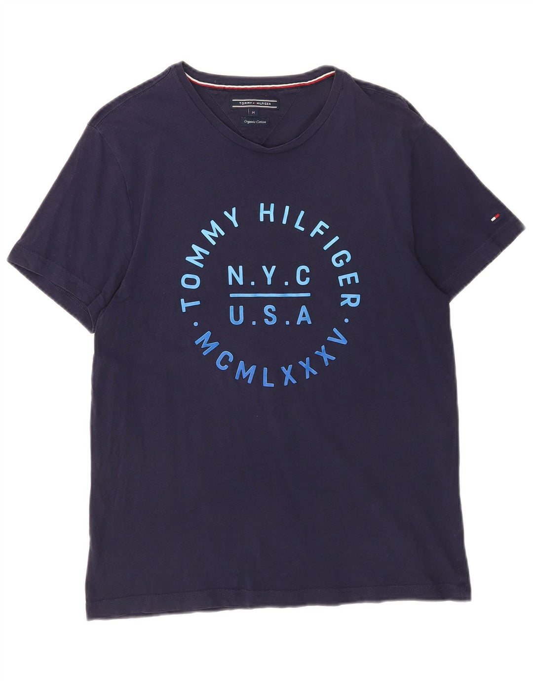 Tommy Hilfiger Herren-T-Shirt mit Grafik, mittelgroß, Marineblau