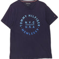 Tommy Hilfiger Herren-T-Shirt mit Grafik, mittelgroß, Marineblau
