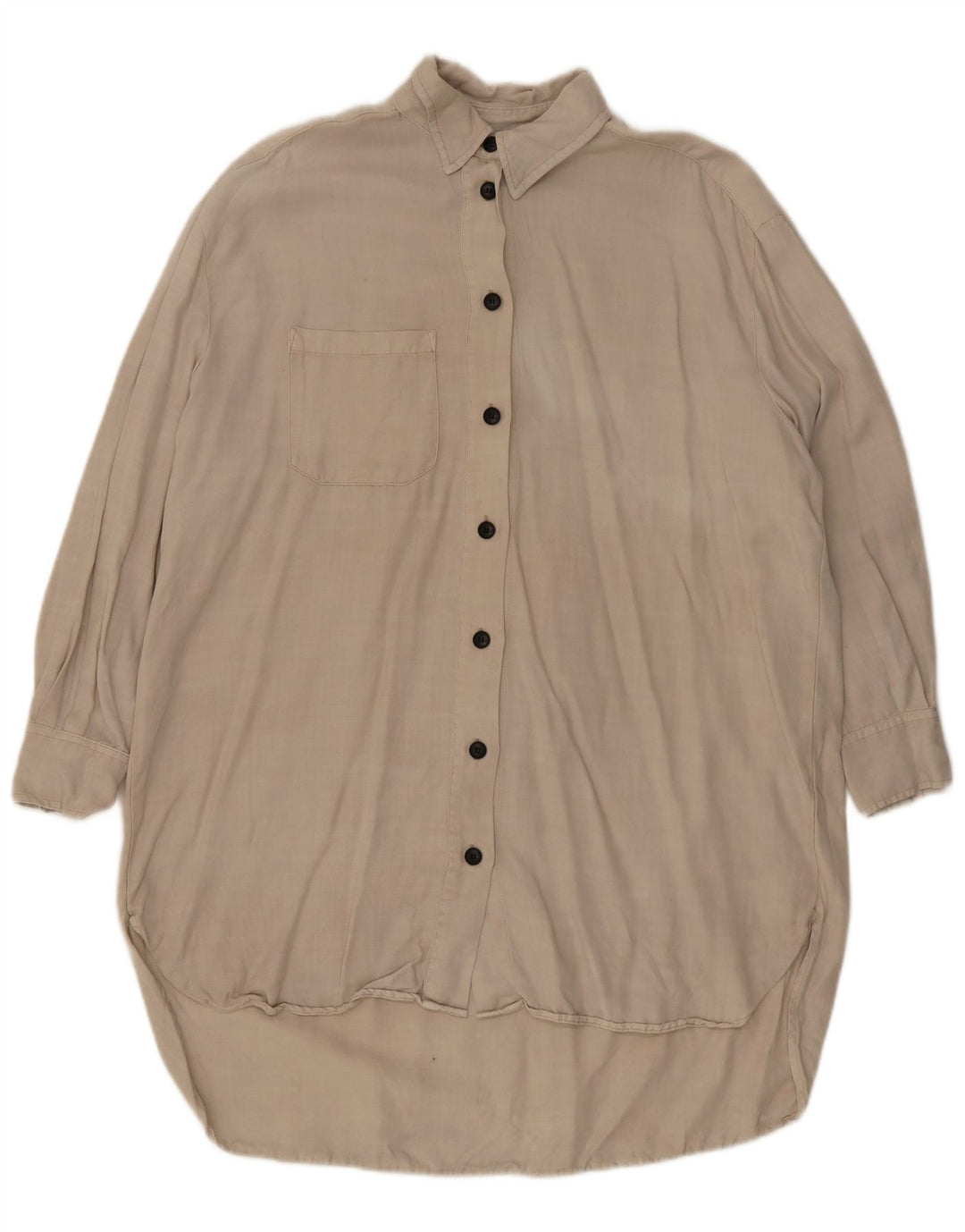 Zara Damen Übergroßes Hemdkleid UK 14 Medium Beige