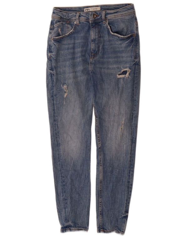 Zara Herren Distressed Slim Jeans EU 36 XS W29 L27 Blaue Baumwolle