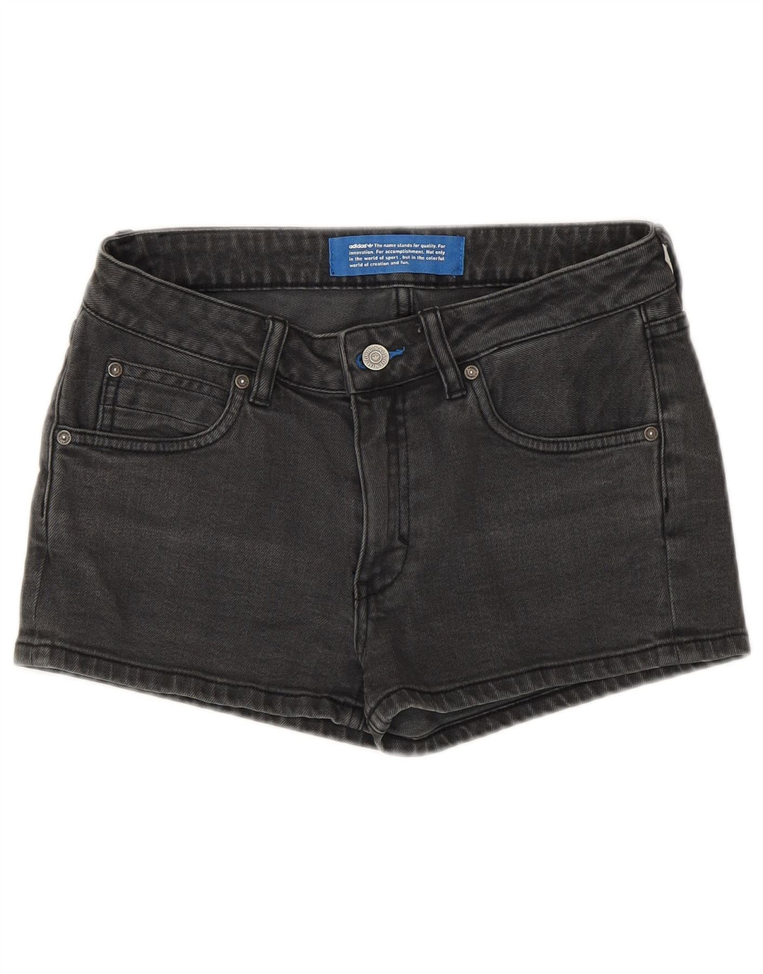 ADIDAS Damen Jeansshorts W26 Small Graue Baumwolle